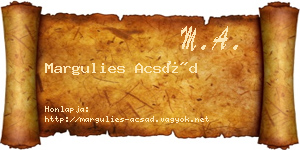 Margulies Acsád névjegykártya
